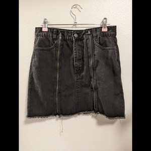 Forever 21 Black Denim Zippered Mini Skirt Size S